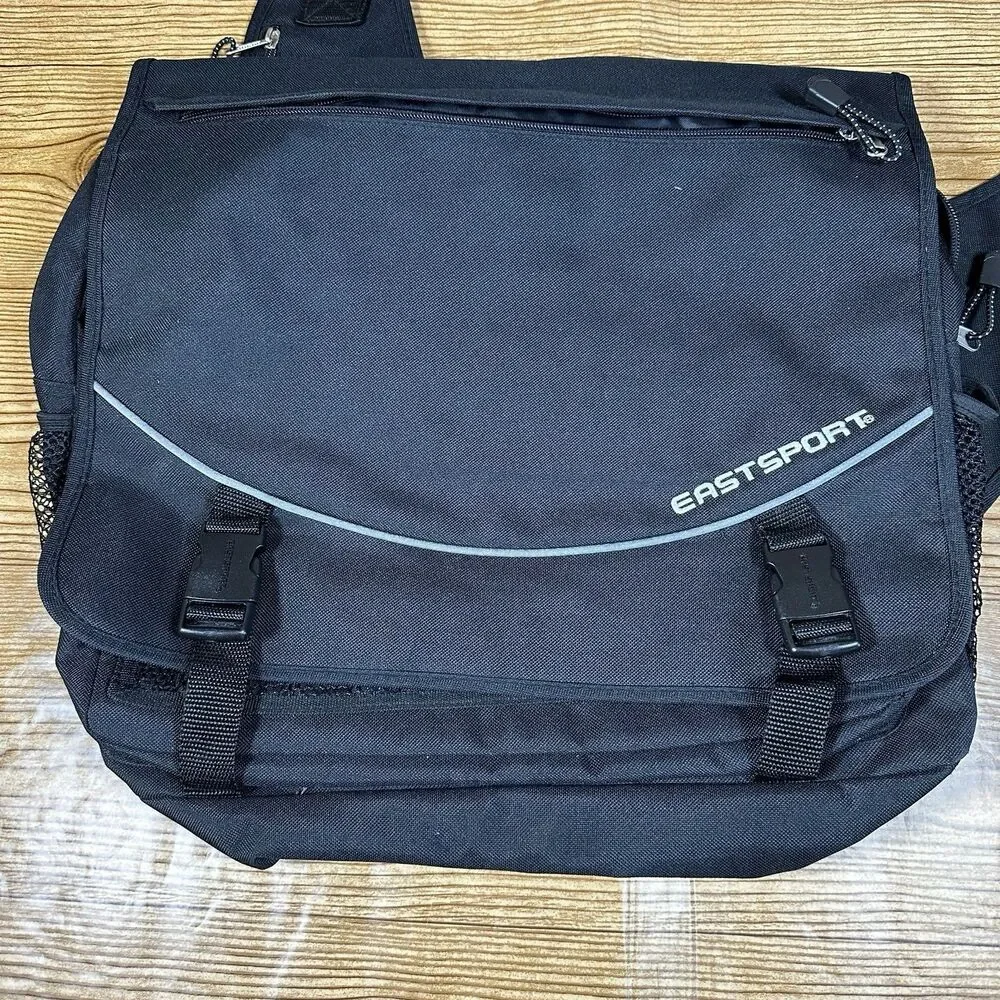 EASTPORT Messenger‎ Laptop Bag Black Nylon 16” wide x 14” tall x 4” deep